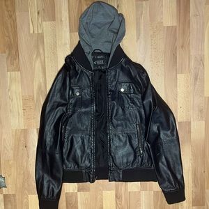 RUDE Leather Jacket w/ Hood